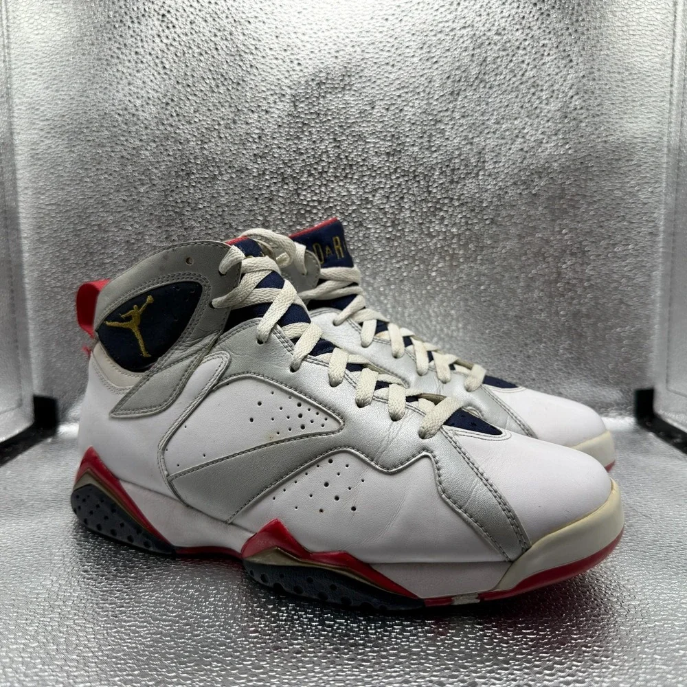 Size 8.5 Jordan 7 Retro Olympic (2012) White Mens Sneaker Shoes 304775-135